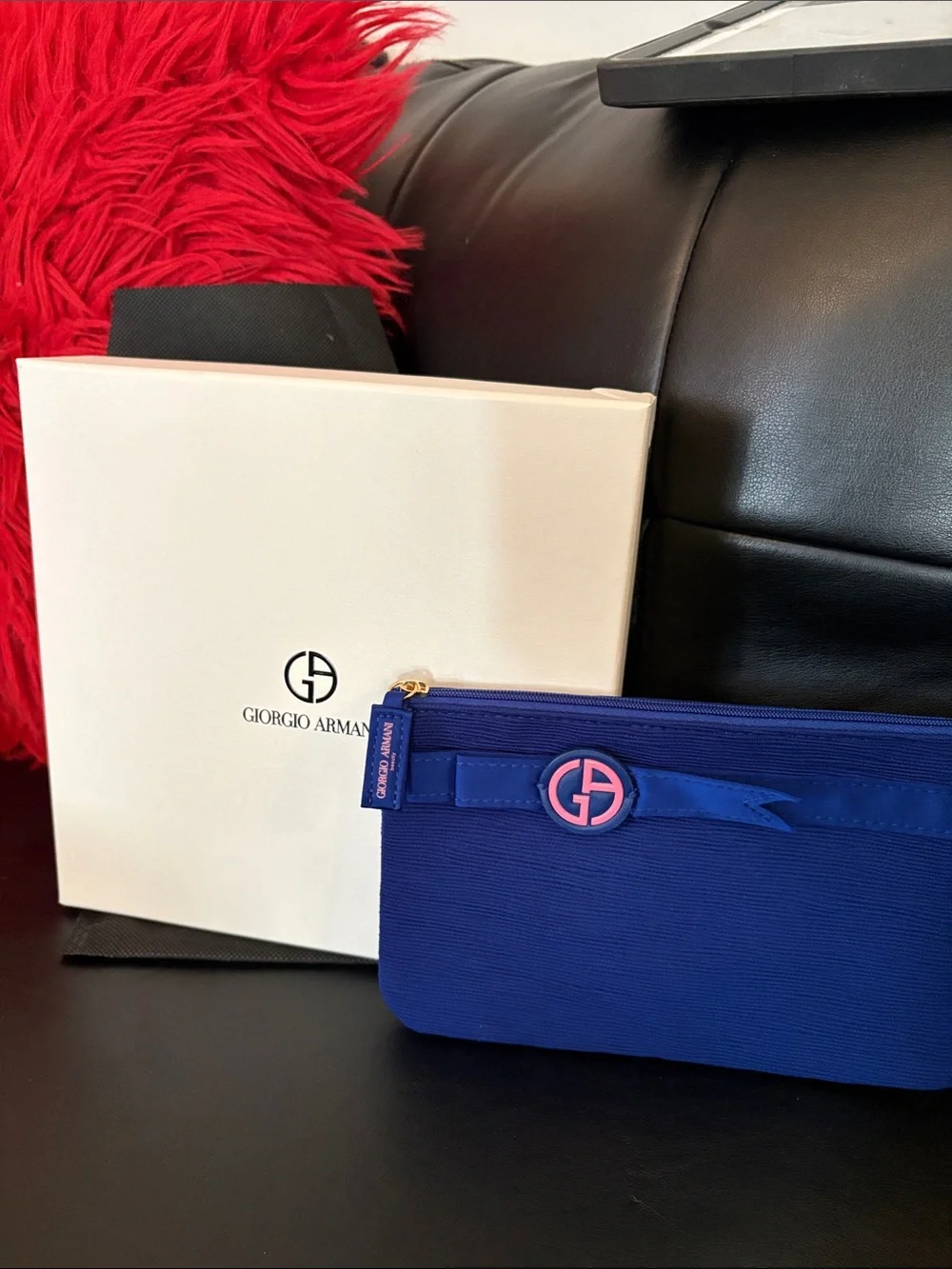 Giorgio Armani Navy Blue Zip Pouch with Gio Gift Set